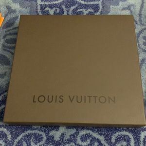 Louis Vuitton gift box, envelope, and ribbon